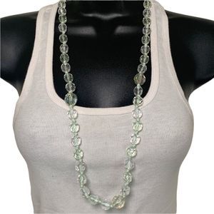 Light Green Beaded Long Necklace